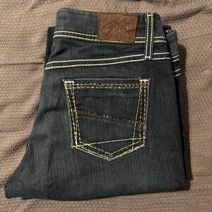 BKE Dark Blue Denim Jeans with White Stitching